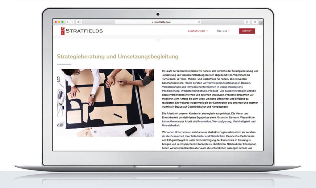 Verinion – Corporate Kunde Stratfields Website